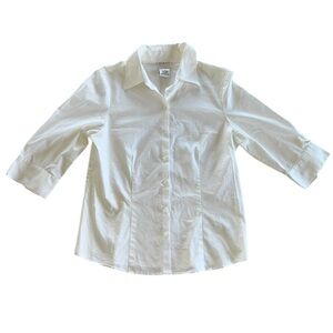 George White Mid-Sleeve 3/4 Sleeve Button Down Top Women’s size Medium